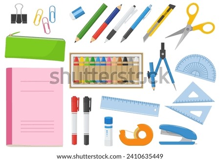 Similar – Image, Stock Photo White office utensils on grey