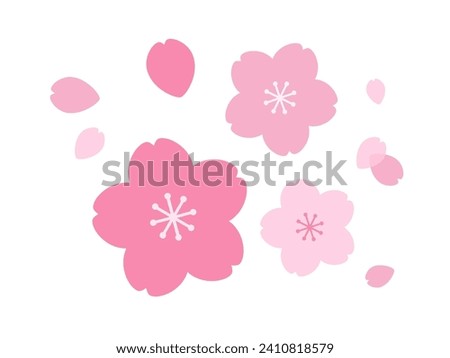 Simple cherry blossom flower one point material