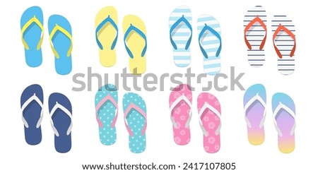 Set of beach sandals vector illustration