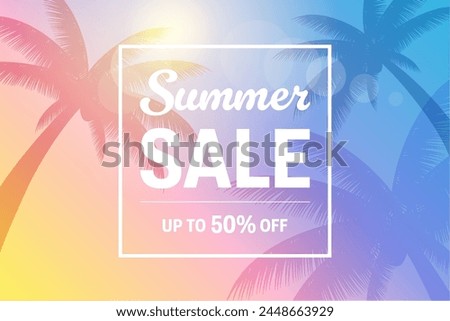 Tropical summer sale banner_vector illustration