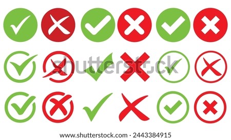 Correct and wrong signs vector collection.