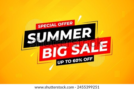 Summer sale Discount banner. summer offer sale banner vector template. Sale label and discounts background, Discount Promotion marketing poster design for web and Social. Vector Illustration.