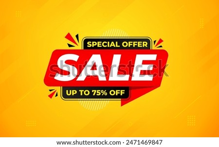 Sale banner template design vector illustration, Special offer sale tag,  sale offer banner. Sale Discount template for marketing promotion, retail, store, shop, online store, or website.