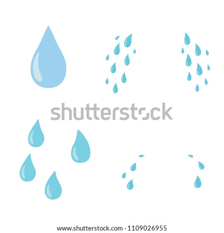 Tears set. Drop. Vector flat cartoon character icon design. Isolated on white background. Cry,tears concept