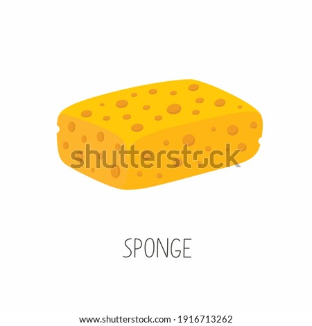 Yellow sponge cartoon icon. Illustration for web and mobile design