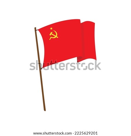 ussr flag, flag of soviet union. Vector illustration isolated