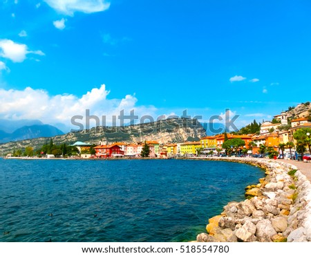 Similar – Image, Stock Photo Torbole on Lake Garda from above