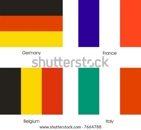 Flags Of Germany, France, Italy And Belgium, Xxl Size, Accurate ...