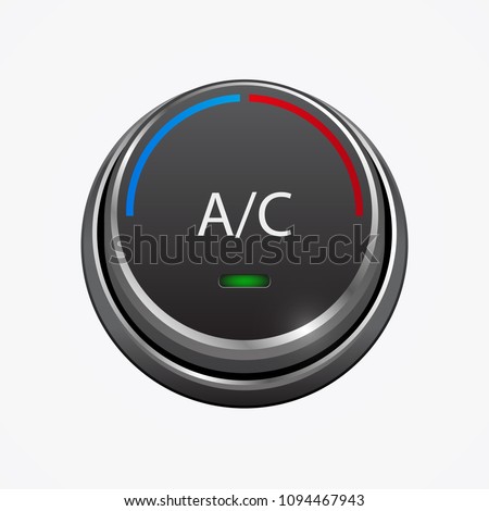 Car air condition button, isolated on white