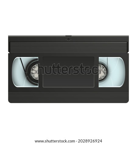 VHS video cassette on a white backgrounds