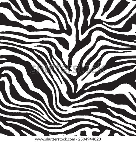 Seamless zebra skin pattern with isolated abstract hand drawn art wild leopard animal tiger skin background elements in black and white colors