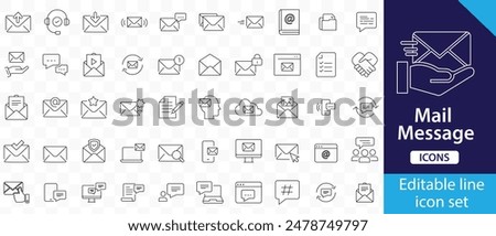 Mail icons Pixel perfect. message, transfer, letter, editable line icon set.