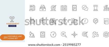 Assessment Editable Line Icon Set