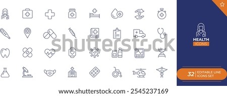 Health Fill Icons Vector illustration.