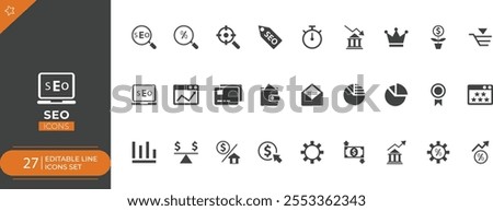 SEO fill icon set - stock illustration Design.