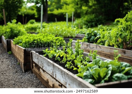 Similar – Image, Stock Photo Raised beds in the garden