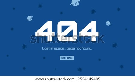 Web Page Error 404 User Interface Template Lost In Space