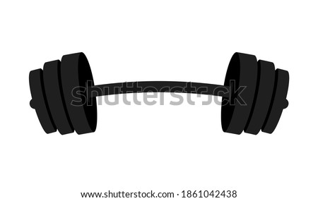 Barbell icon isolated on white background. Gym logo design element. Black barbell for gym, fitness and athletic center. Vector Photo stock © 