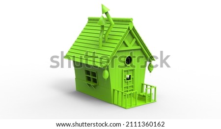 3d illustration of the cartoon child house
