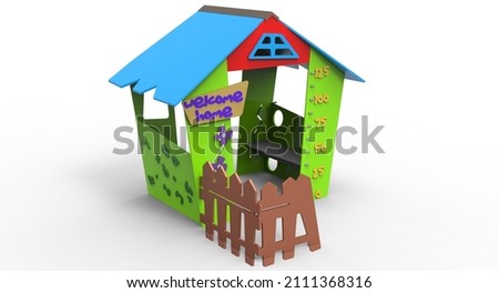 3d illustration of the cartoon small house
