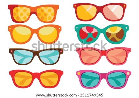 set of sunglasses, collection of sunglasses