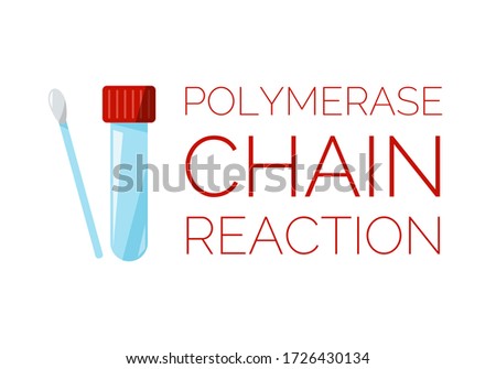 Polymerase chain reaction, coronavirus test, research and analysis, world quarantine. Illustration in flat style