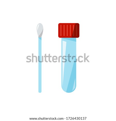 Illustration of coronavirus test (pcr), laboratory medical analysis. Icon of tube
