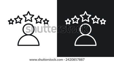 Customer Satisfaction Icon Designed in a Line Style on White Background.