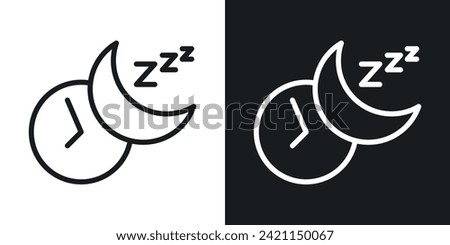 Sleeping time icon designed in a line style on white background.