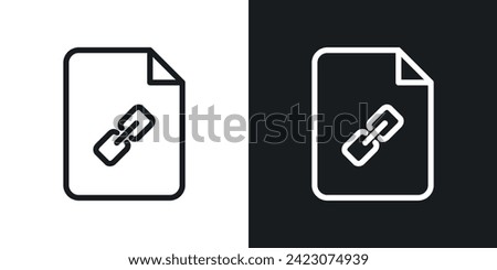 Document link icon designed in a line style on white background.