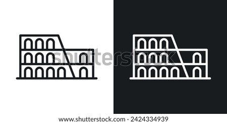 Colosseum Icon Designed in a Line Style on White Background.