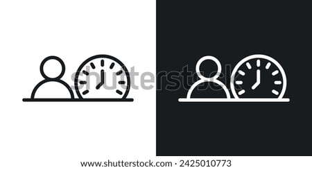 Office Hours Icon Designed in a Line Style on White background.
