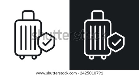 Protection of Baggage Icon Designed in a Line Style on White background.