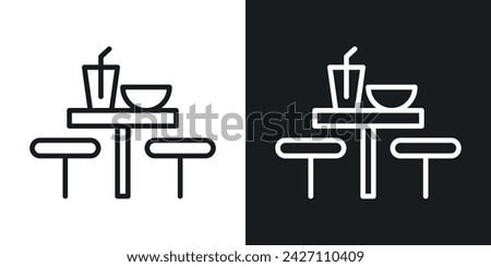 Cafeteria icon designed in a line style on white background.