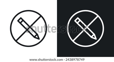 Prohibition of Writing Sign. Office No Writing Allowed. Pen and Pencil Ban Symbol