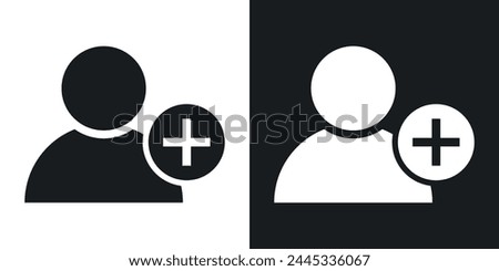 Account Management and User Addition Icon Set. New Member Creation and Forum Joining Symbol.