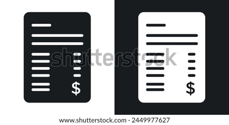 File Invoice Icon Set with Bill Account Receipt and Business Financial Tax Symbols