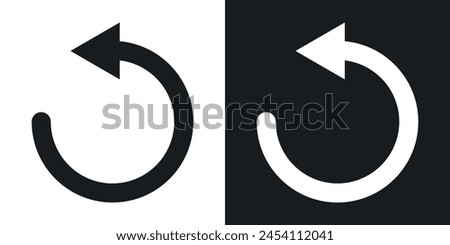 Back Arrow Icon Set. Return, reverse, and repeat action vector symbol.