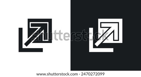 Resize symbols. Upscale streamline screen vector button. Scalable big size window vector. Maximize or extend image icon. Scale full screen button vector.