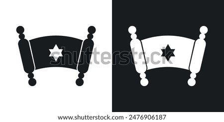 Scroll Torah thin vector icon collection.