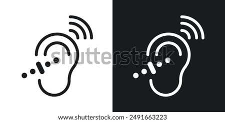 Assistive listening systems vector icon set in solid style.