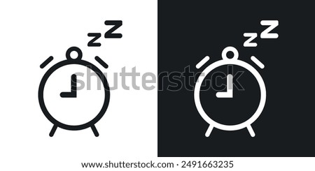 Alarm snooze vector icon set in solid style.