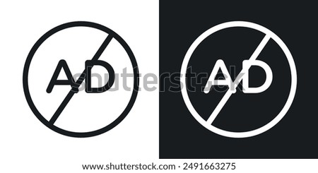 No audio description vector icon set in solid style.