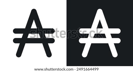 Austral vector sign set in black and blue colors