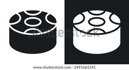 Drum steelpan vector icon set in solid style.