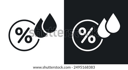 Humidity vector icon set in solid style.