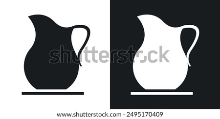 Jug vector icon set in solid style.