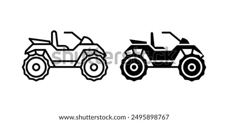 quad bike vector icon set in black color.