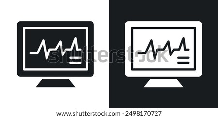 Heart rate monitor icon in solid style