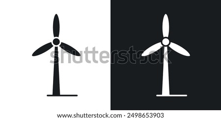 wind turbine icon in solid style